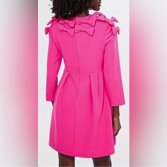 Tuckernuck Bow Dress Womens Sz Small Hot Pink Cameron Eubanks Wimberly NWT - Picture 4 of 17